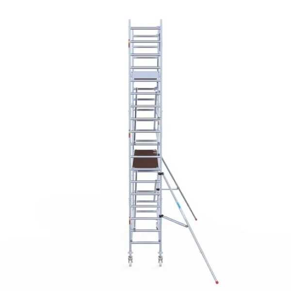 Aluminium rolsteiger 0.75x3.05x6.20m werkhoogte met houten platformen