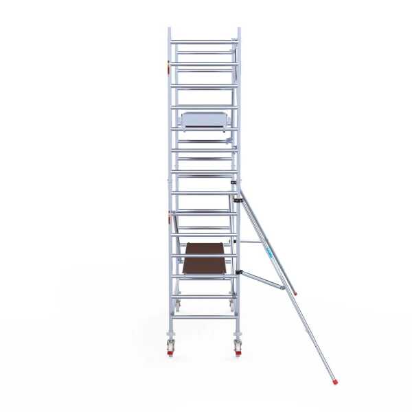 Professionele aluminium gevelvrije rolsteiger 0.90x2.50x5.2m werkhoogte enkele voorloopleuning