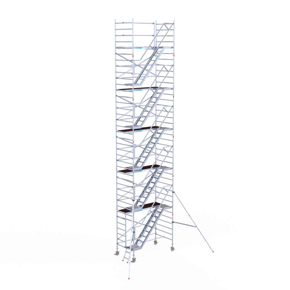Professionele aluminium trappentoren 1.35x2.50x12.20m werkhoogte