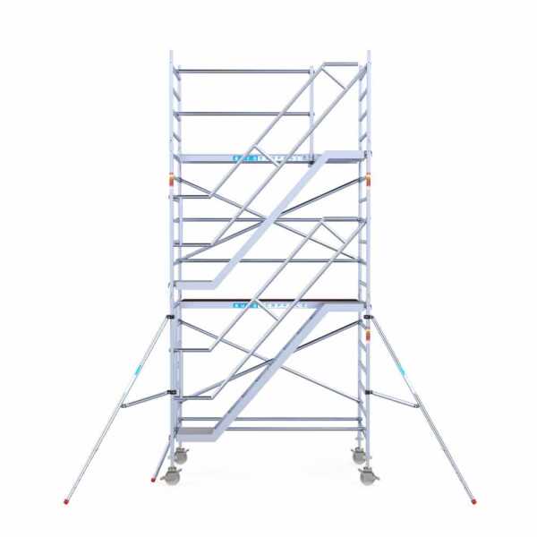 Professionele aluminium trappentoren 1.35x2.50x6.20m werkhoogte