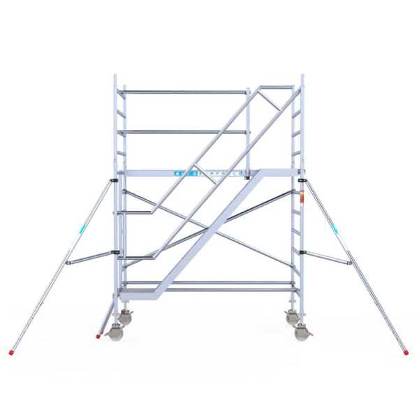 Professionele aluminium trappentoren 1.35x2.50x4.20m werkhoogte