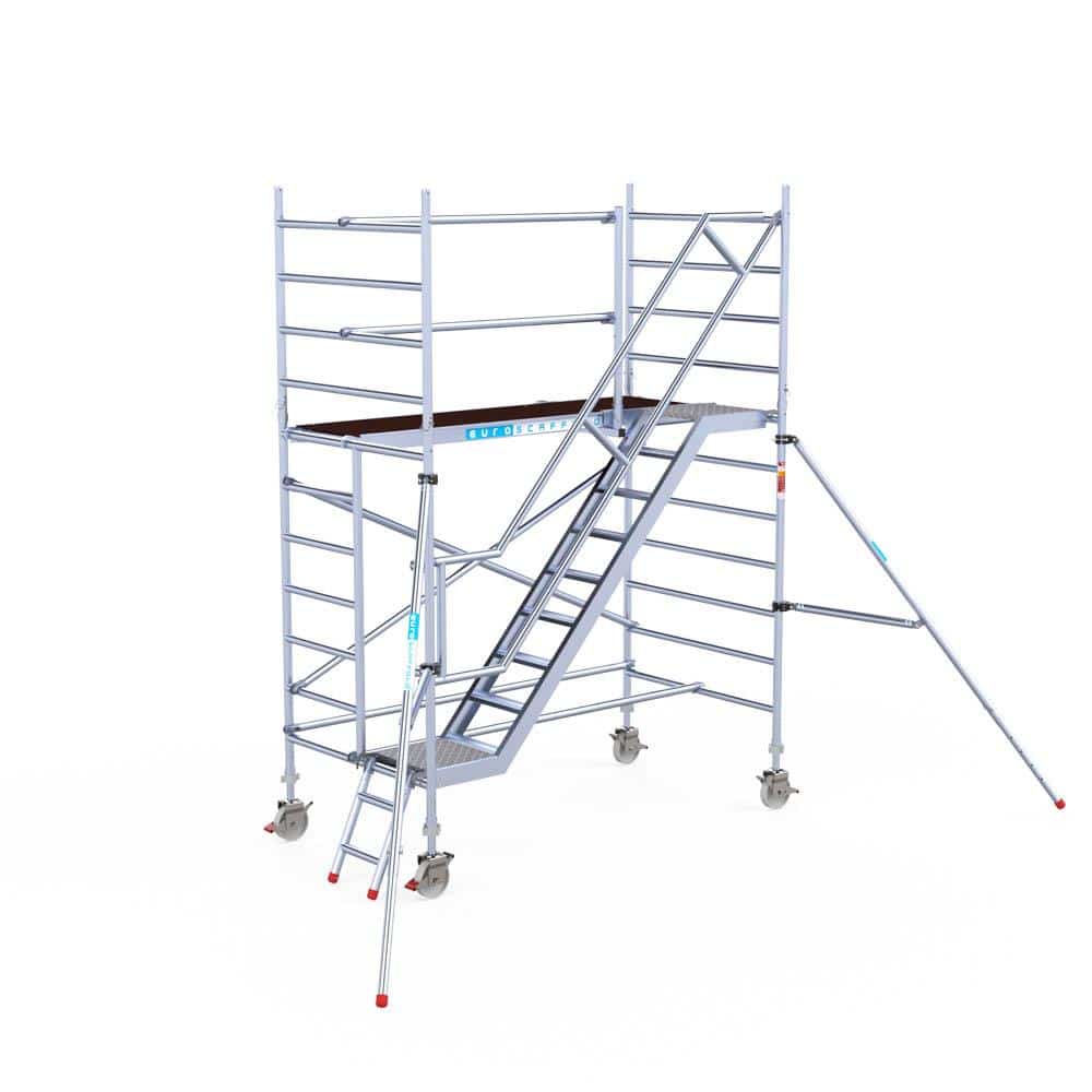 Professionele aluminium trappentoren 1.35x2.50x4.20m werkhoogte