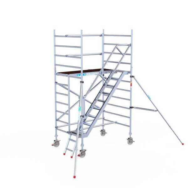 Professionele aluminium trappentoren 1.35x1.90x4.20m werkhoogte
