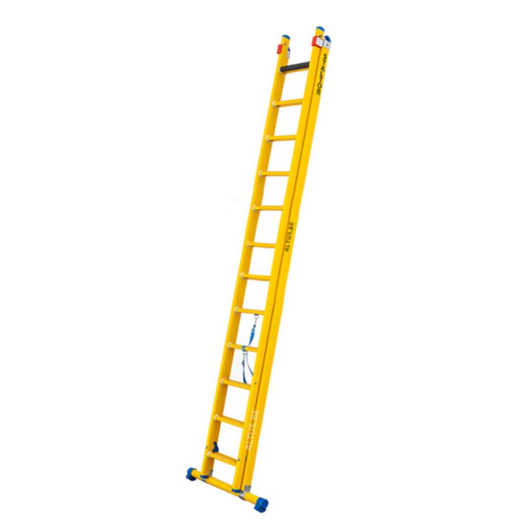 2-delige glasvezel omvormladder 2x12 sporten met stabilisatiebalk