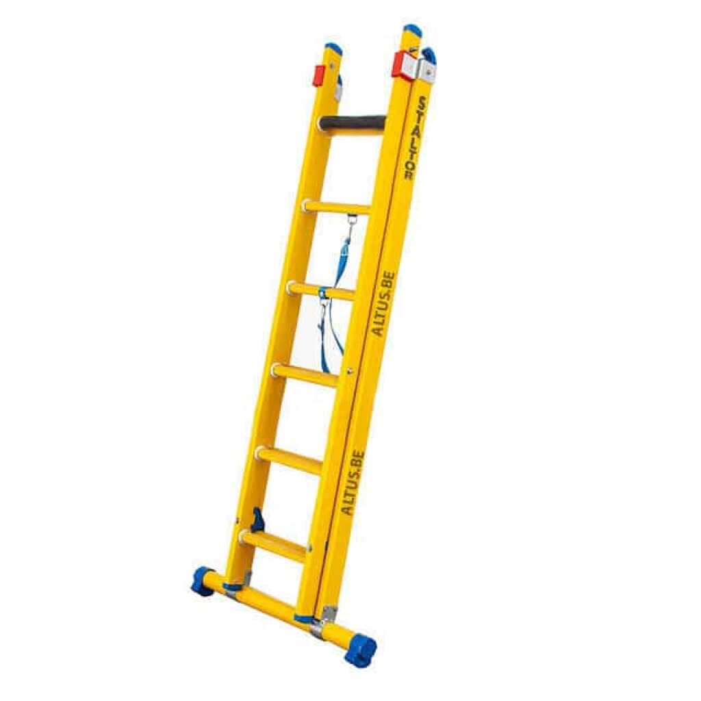 2-delige glasvezel omvormladder 2x6 sporten met stabilisatiebalk