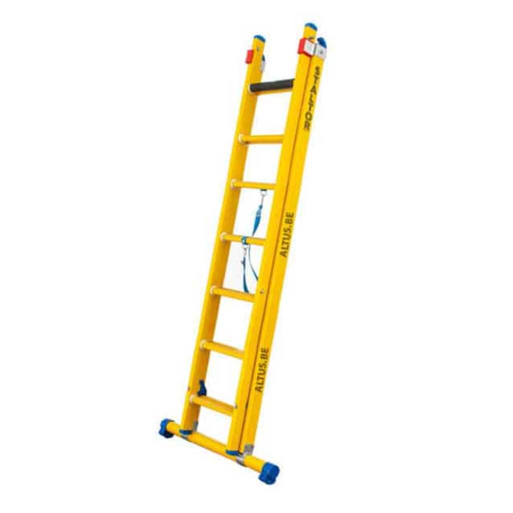 2-delige glasvezel omvormladder 2x7 sporten met stabilisatiebalk
