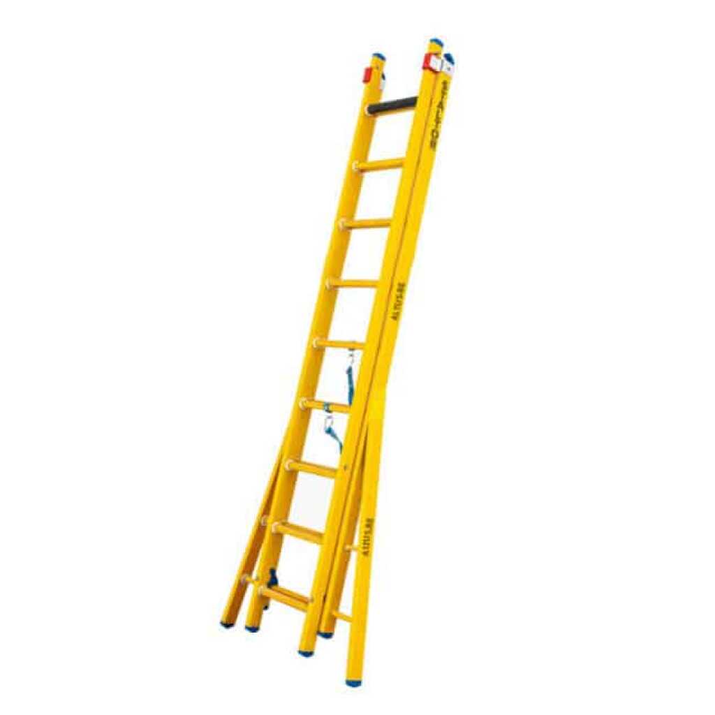 2-delige glasvezel omvormladder 2x9 sporten met verbrede basis opengaande bomen