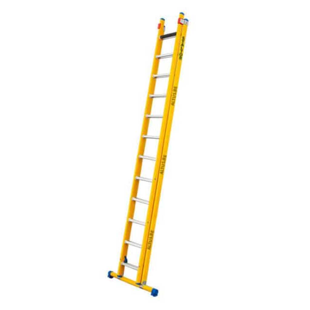 2-delige glasvezel opsteekladder 2x12 alu sporten