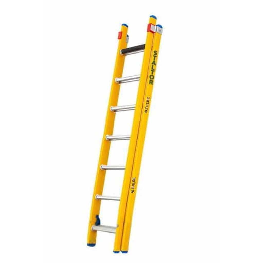 2-delige glasvezel opsteekladder 2x7 alu sporten
