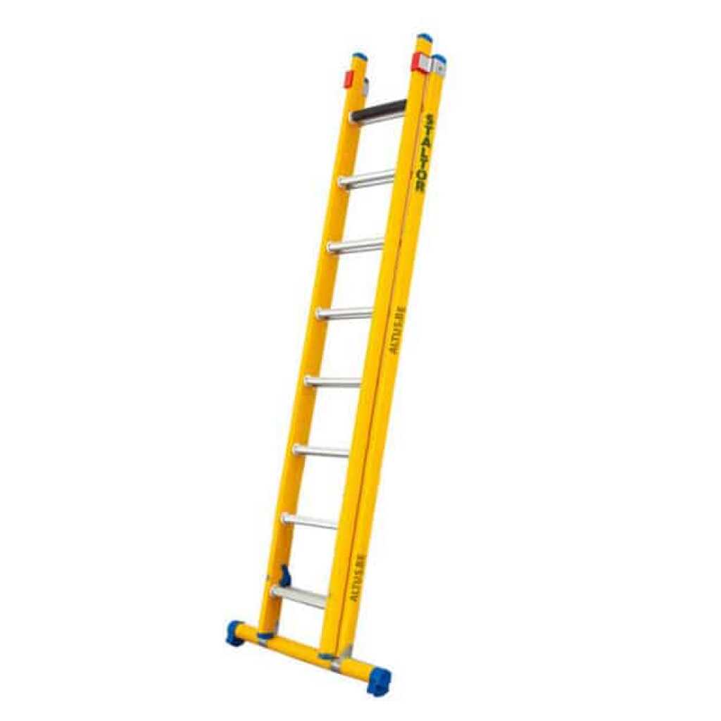 2-delige glasvezel opsteekladder 2x8 alu sporten