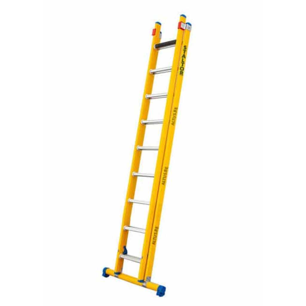 2-delige glasvezel opsteekladder 2x9 alu sporten