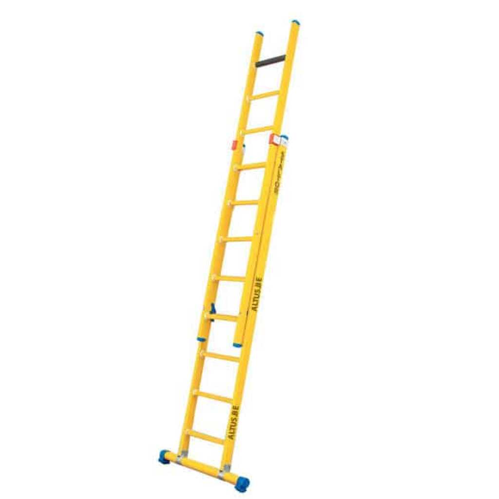 2-delige glasvezel opsteekladder 2x8 sporten met stabilisatiebalk