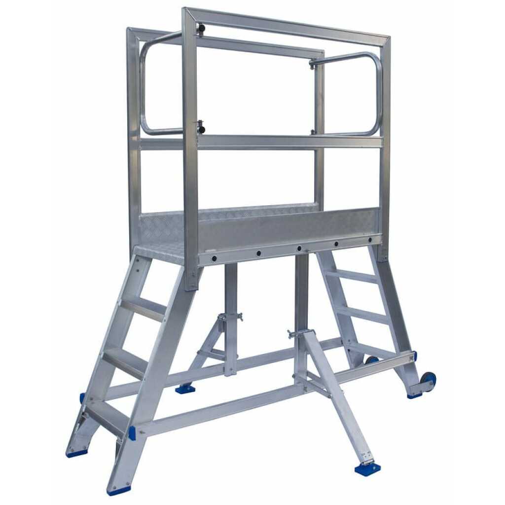 Mobiel werkplatform met dubbele toegang 2x4 treden