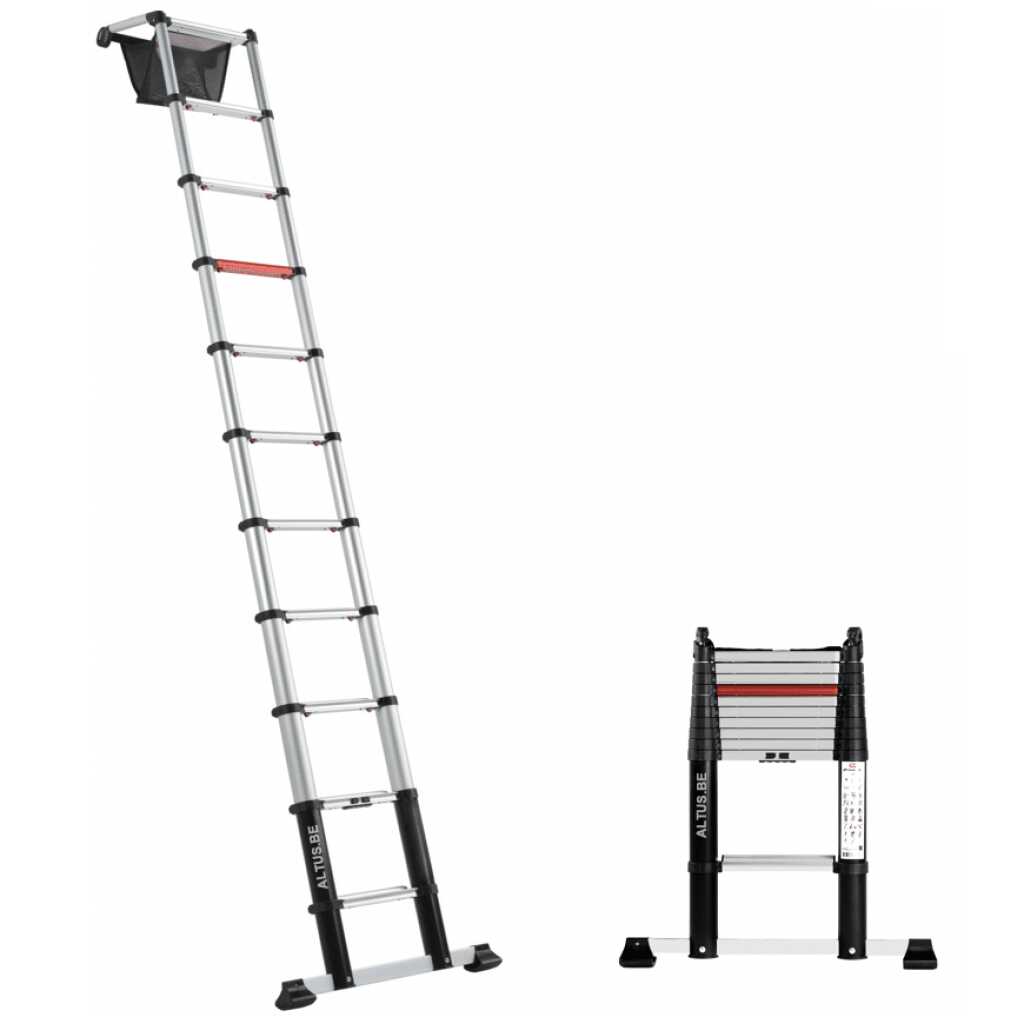 Altrex Smart Up Pro 13 sporten telescopische ladder 3,90 m ingeschoven en uitgeschoven in aluminium uitvoering voor professioneel gebruik op hoogte