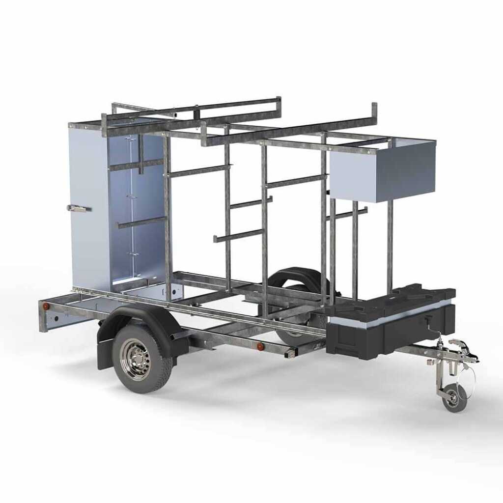 Euroscaffold steigeraanhangwagen afsluitbaar 250