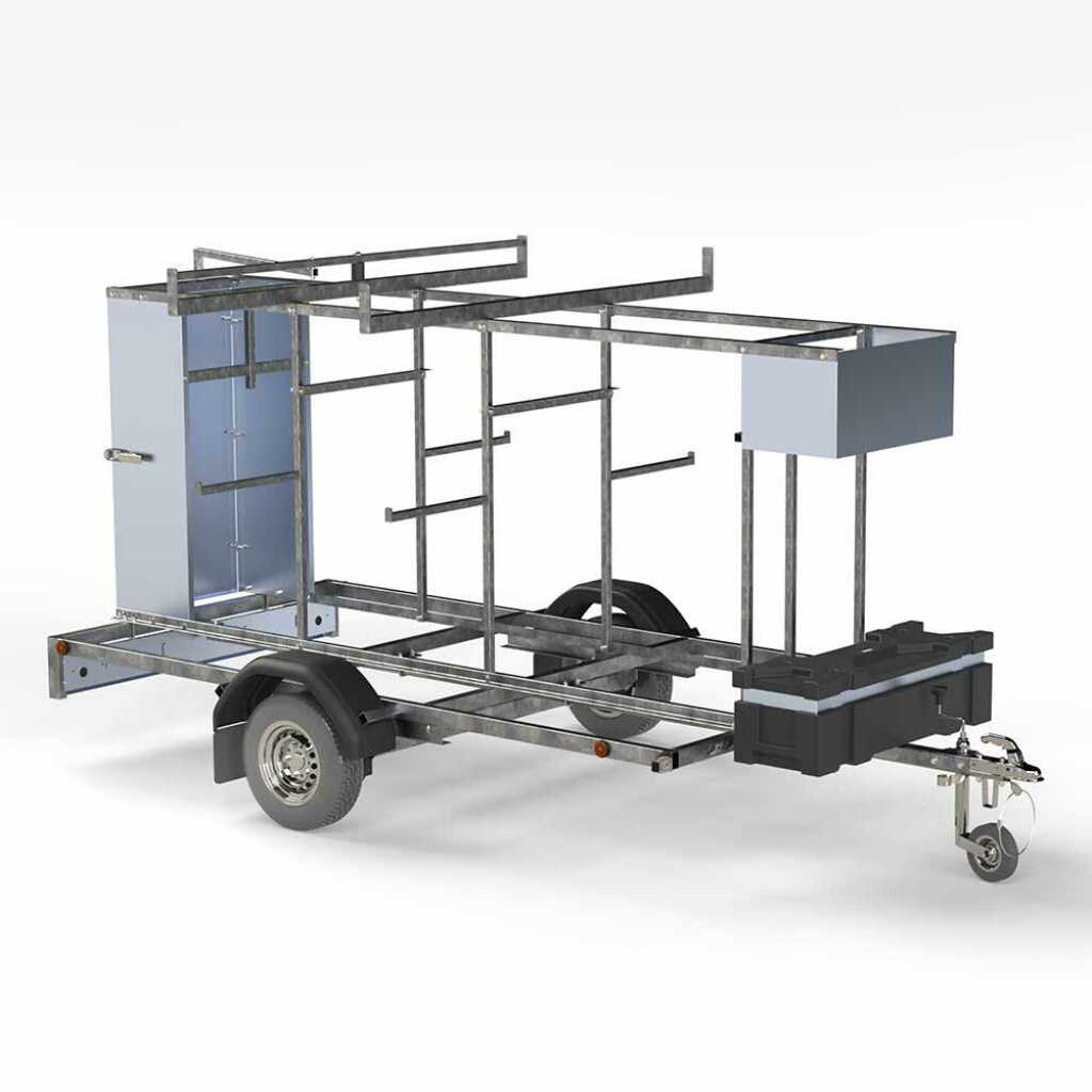 Euroscaffold steigeraanhangwagen afsluitbaar 305