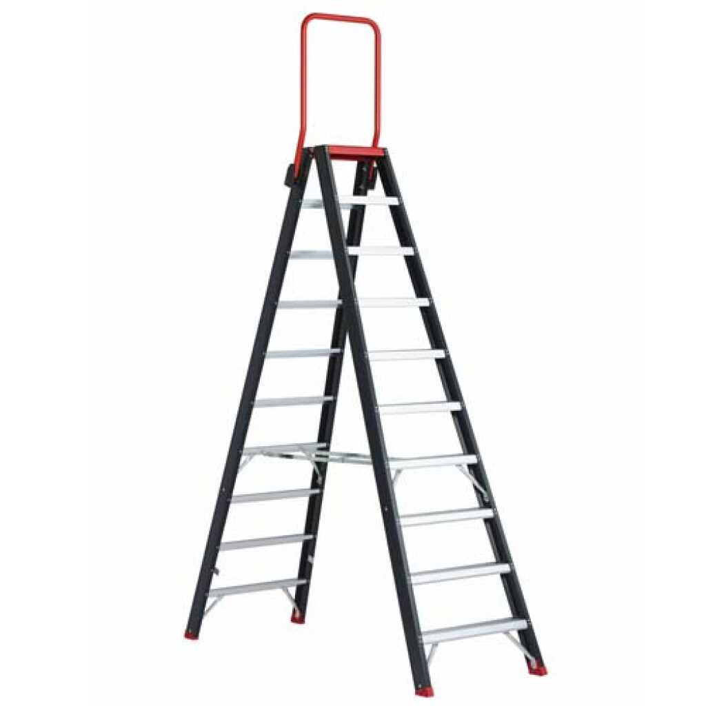 Altrex Dubbele trapladder Taurus 2×10 treden met inklapbare steunbeugel