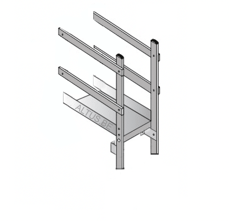 Brandladder uitstapbordes 25cm hoog x 60cm lang voor brandladder compleet