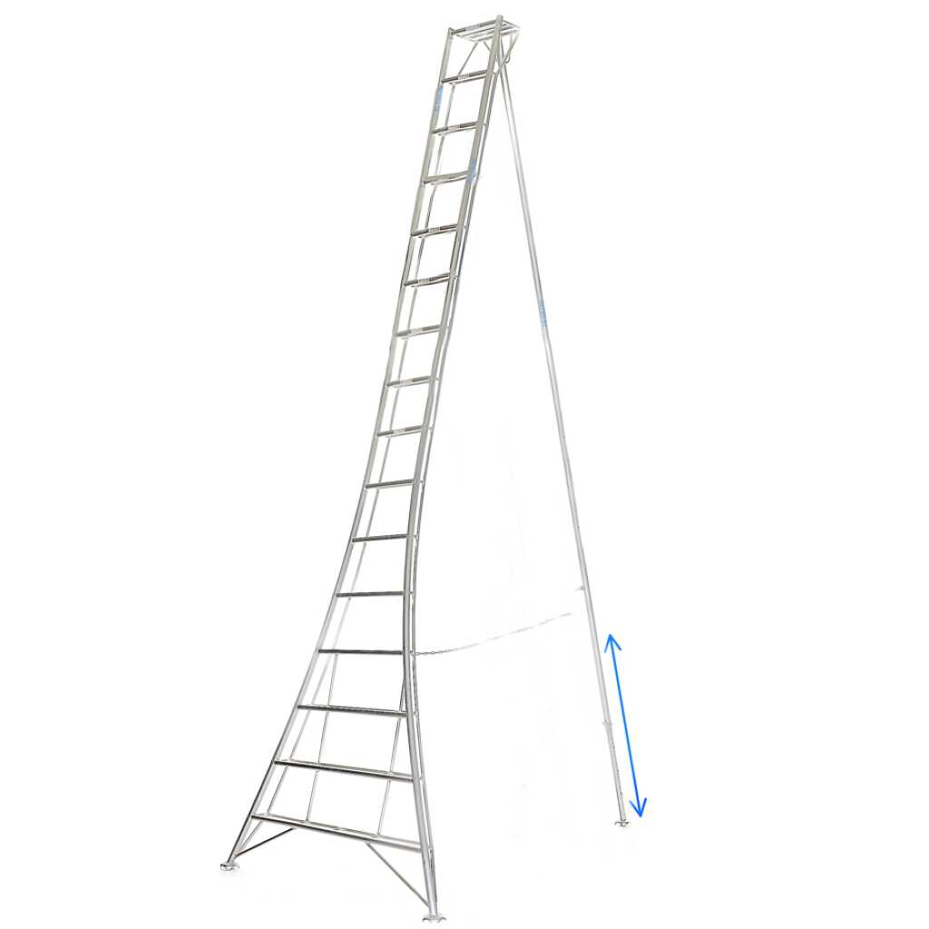Foto van een Vultur tripod ladder 480cm met 1 poot verstelbaar