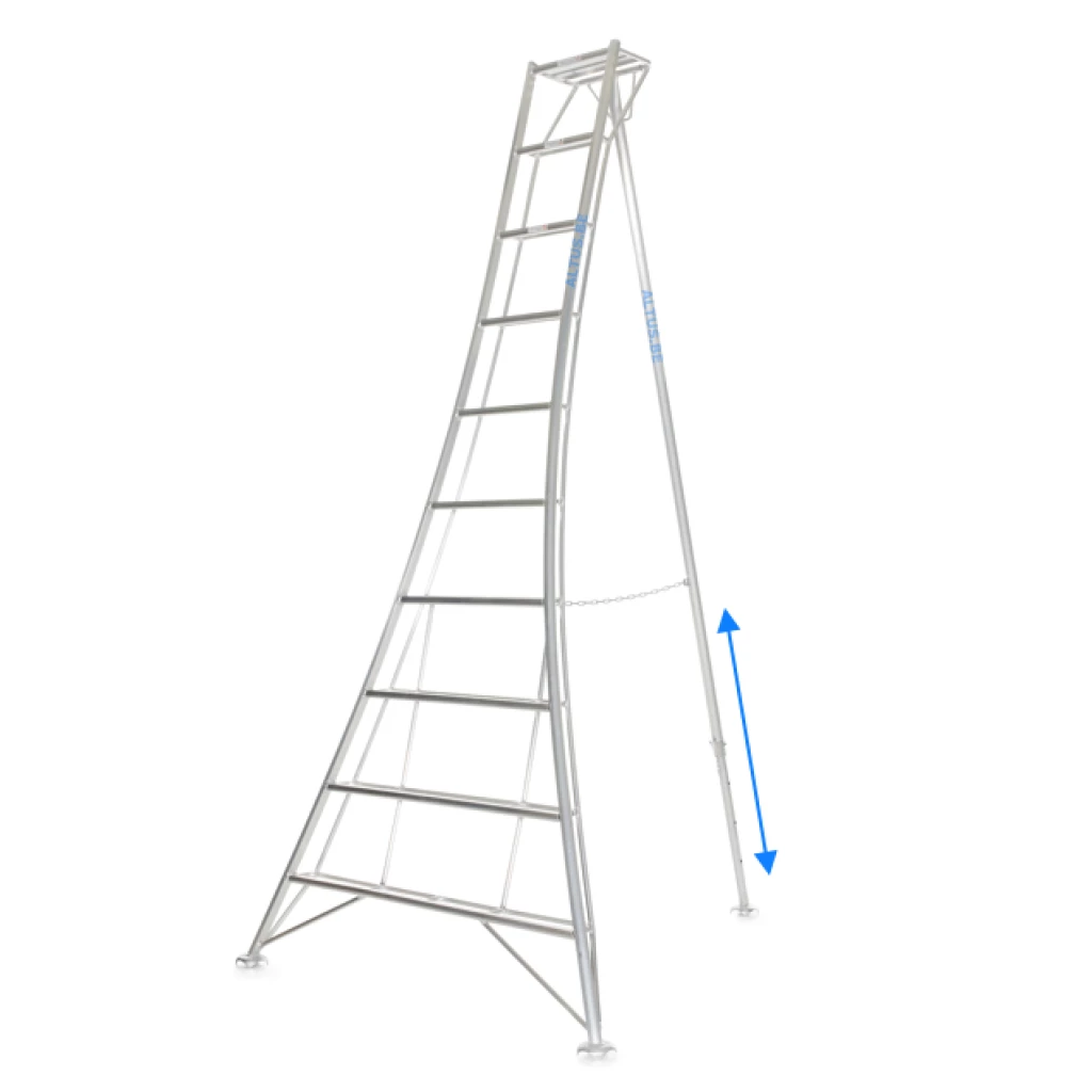 Foto van een Vultur tripod ladder 300cm met 1 poot verstelbaar