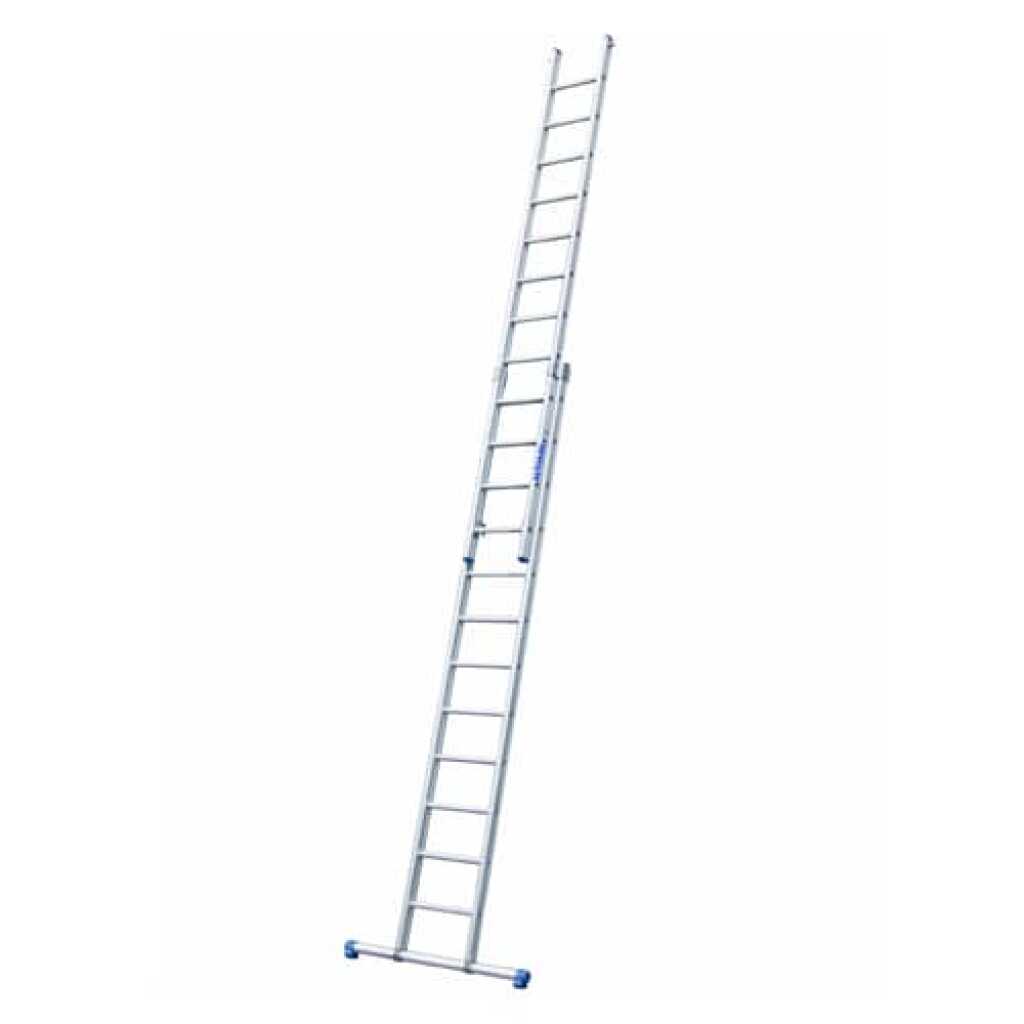 Solide 2-delige reformladder 2×12 sporten rechte voet met stabilisatiebalk