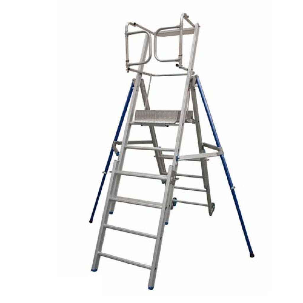 Solide Telescopisch werkplatform met 360° veiligheidsleuning 4-6 treden