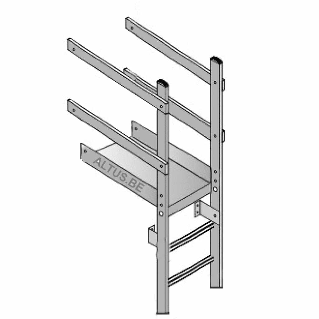 Brandladder uitstapbordes 75 hoog x 60cm lang voor brandladder compleet