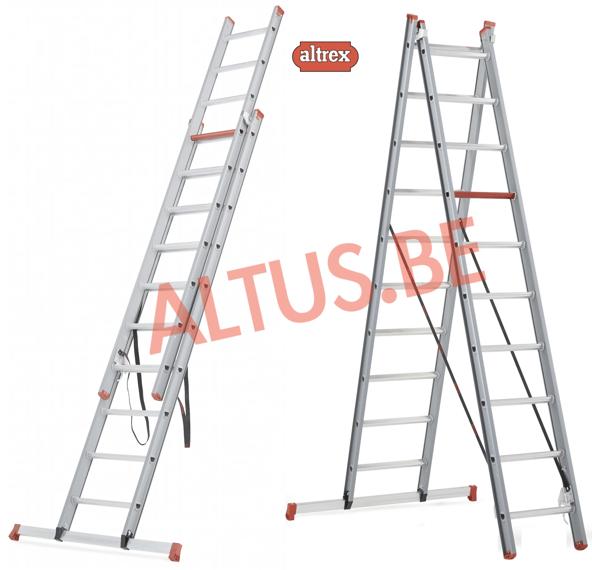 Altrex 2-delige reformladder Atlantis 2x10 sporten - 4.63m - Afbeelding 3