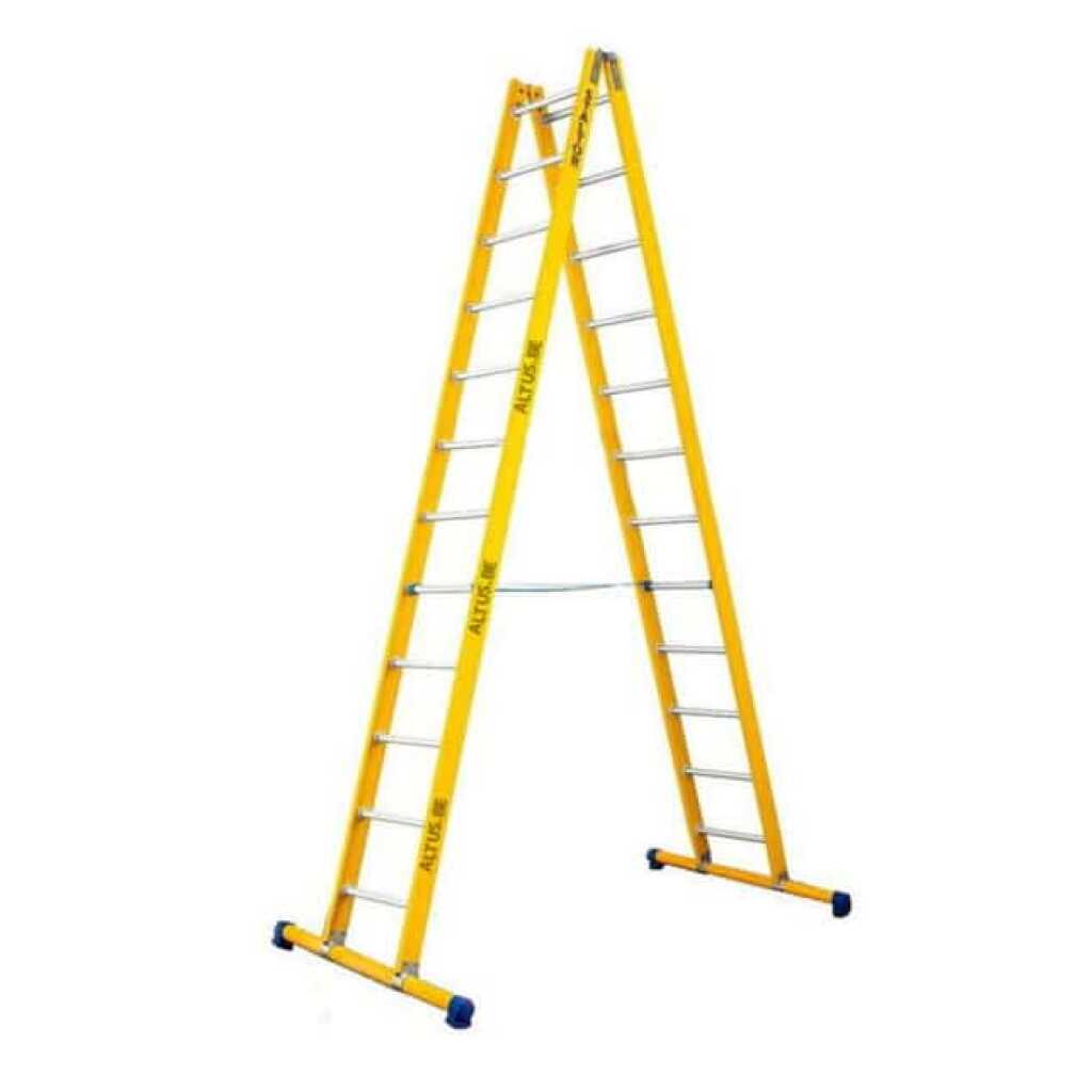 2-delige glasvezel scharnierladder 2x12 alu sporten