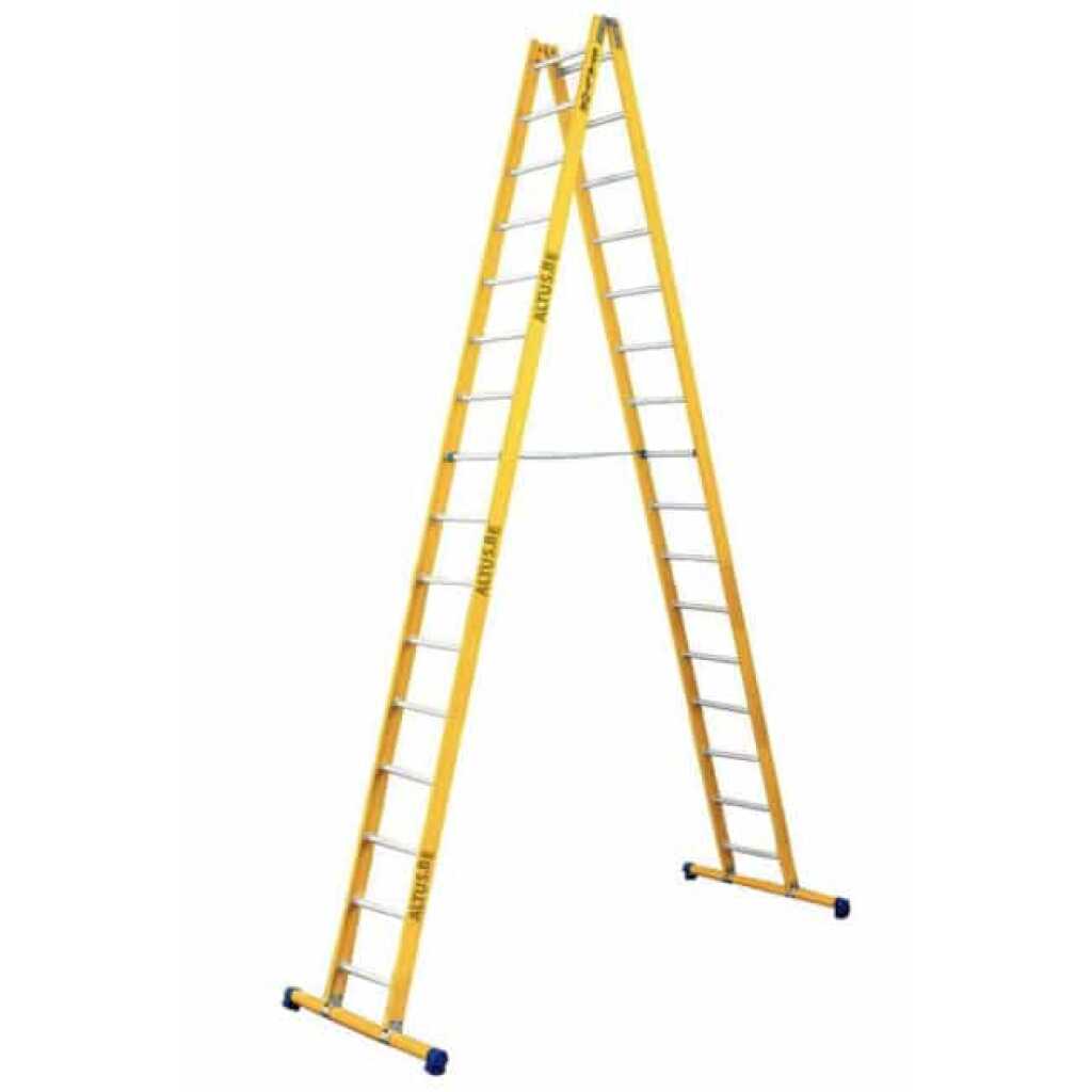 2-delige glasvezel scharnierladder 2x16 alu sporten