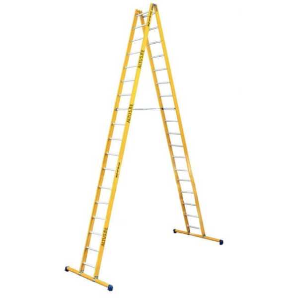 2-delige glasvezel scharnierladder 2x18 alu sporten