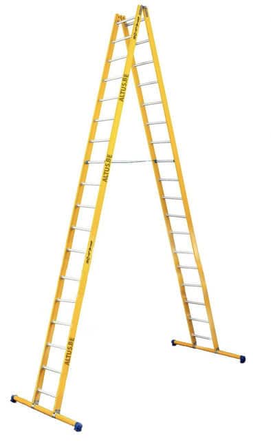 2-delige glasvezel scharnierladder 2x18 alu sporten