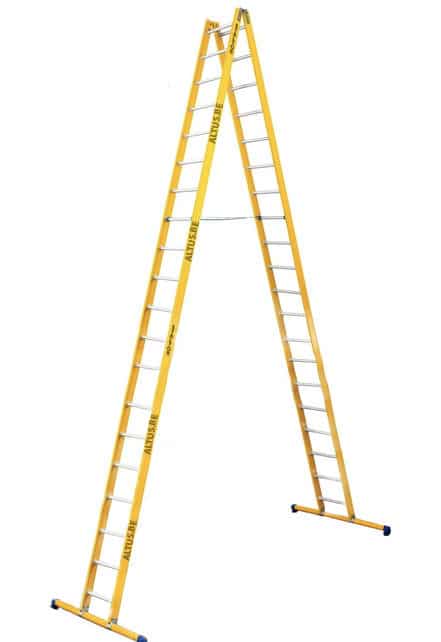 2-delige glasvezel scharnierladder 2x20 alu sporten