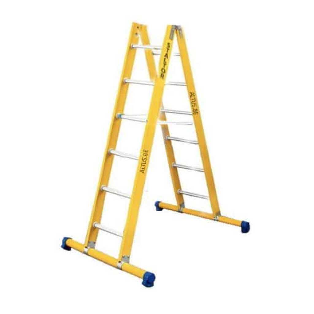 2-delige glasvezel scharnierladder 2x6 alu sporten