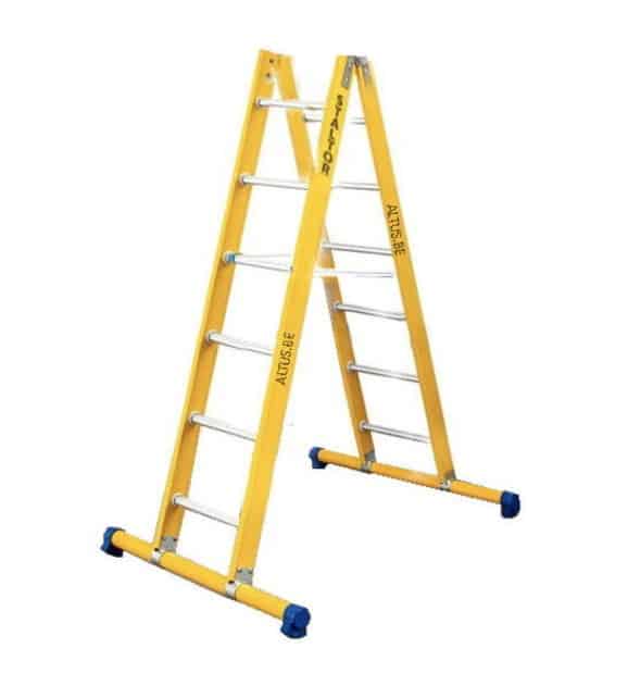 2-delige glasvezel scharnierladder 2x6 alu sporten