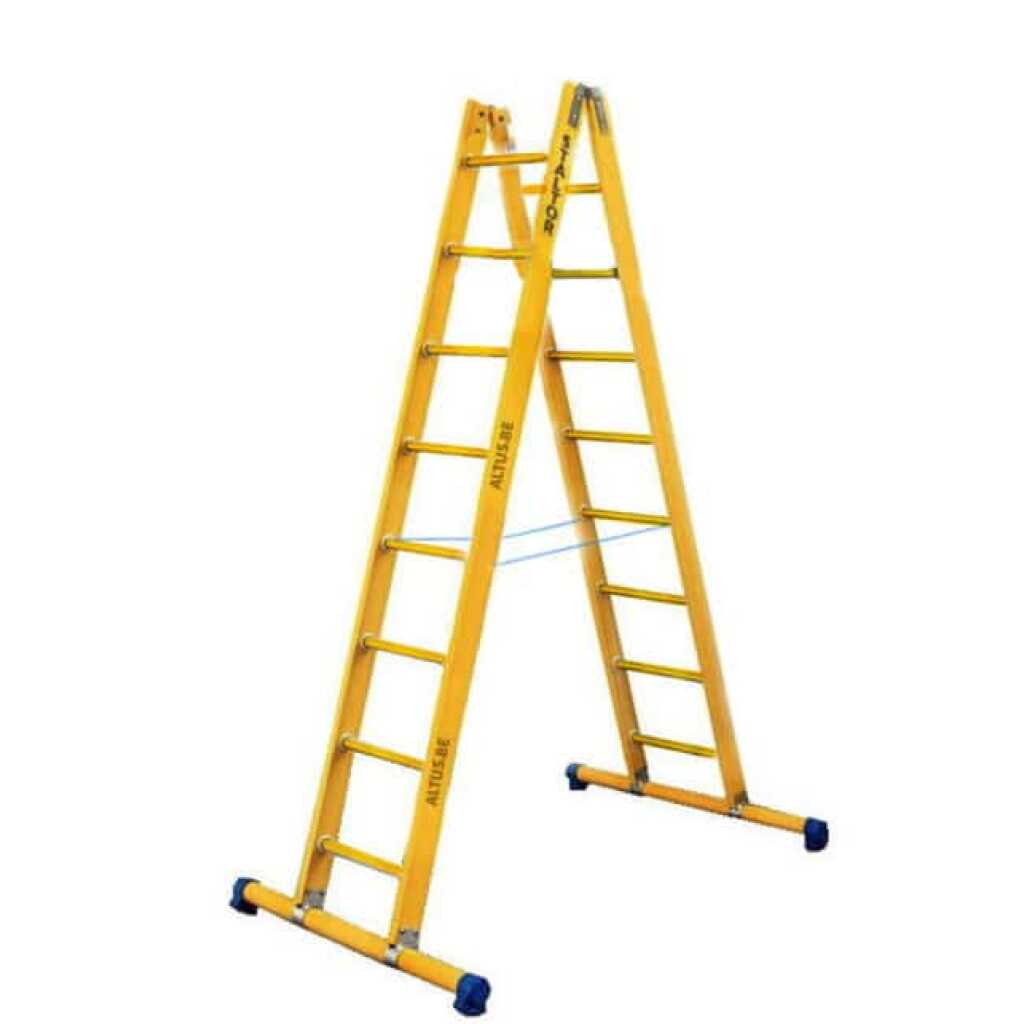 2-delige glasvezel scharnierladder 2x8 sporten met stabilisatiebalk