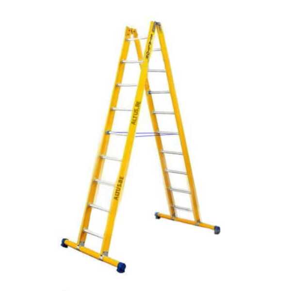 2-delige glasvezel scharnierladder 2x9 alu sporten