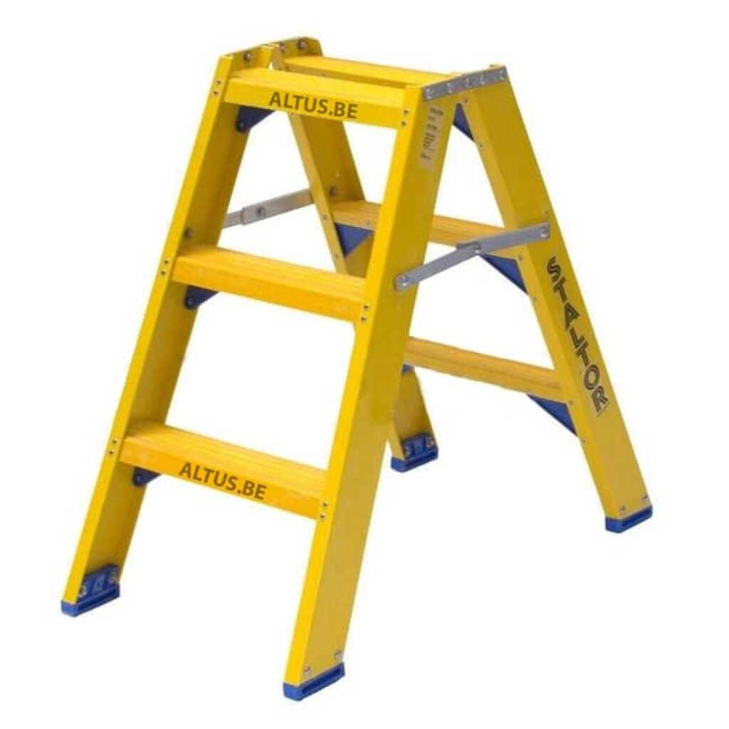 Dubbele glasvezel trapladder 2x3 treden