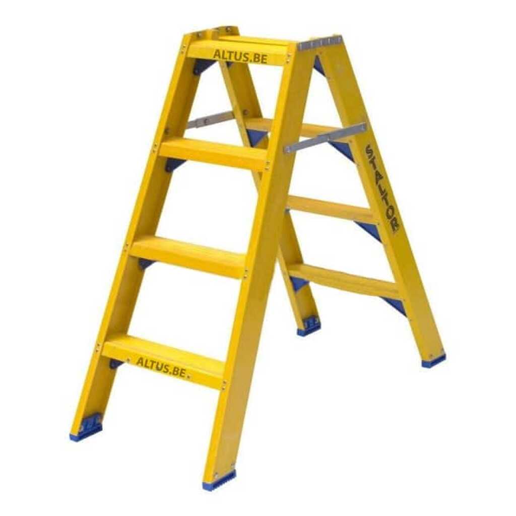 Dubbele glasvezel trapladder 2x4 treden