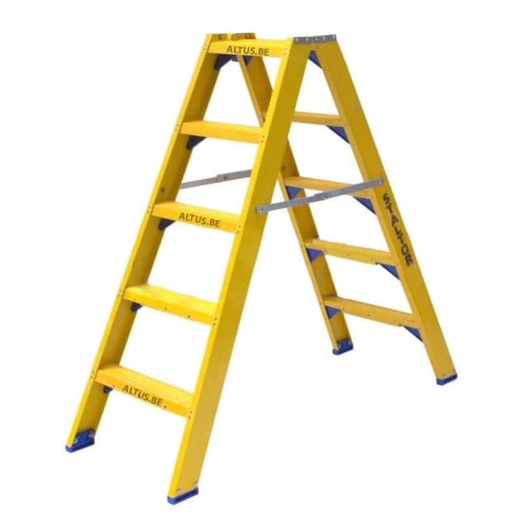 Dubbele glasvezel trapladder 2x5 treden