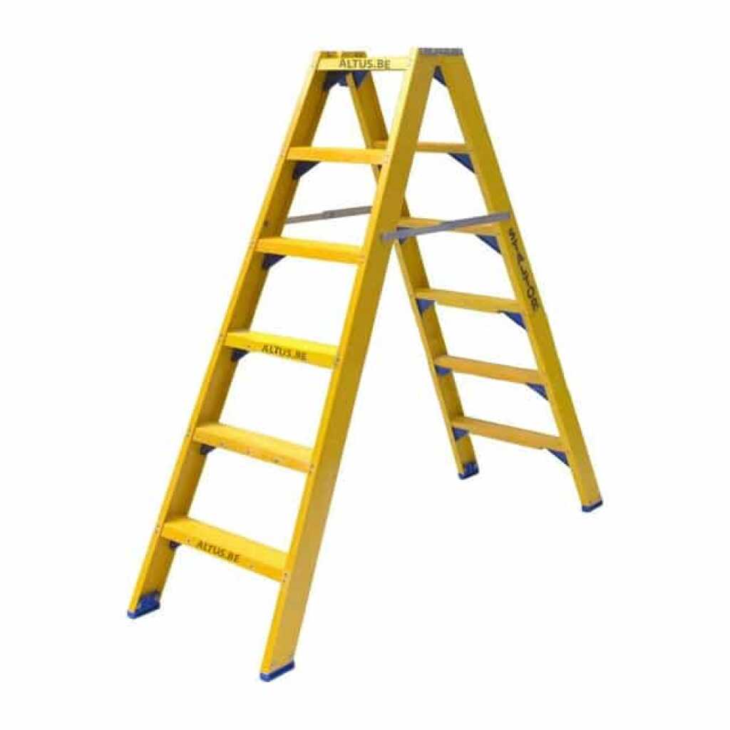 Dubbele glasvezel trapladder 2x6 treden