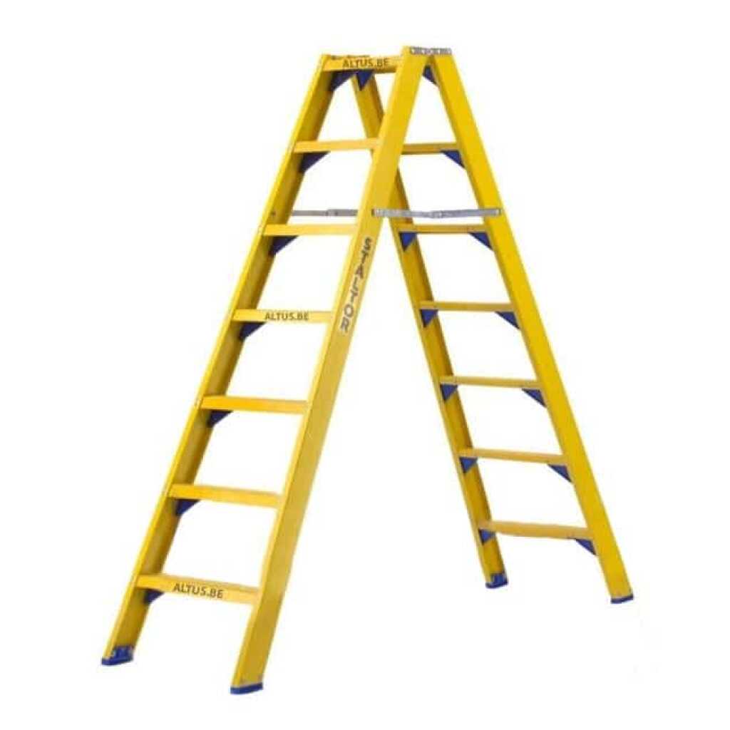 Dubbele glasvezel trapladder 2x7 treden