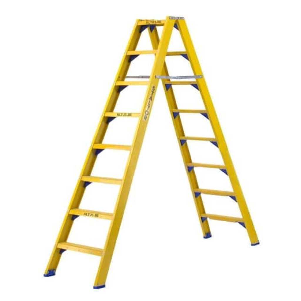 Dubbele glasvezel trapladder 2x8 treden