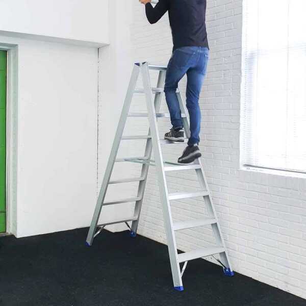 BigOne dubbele trapladder Atom 2x8 treden