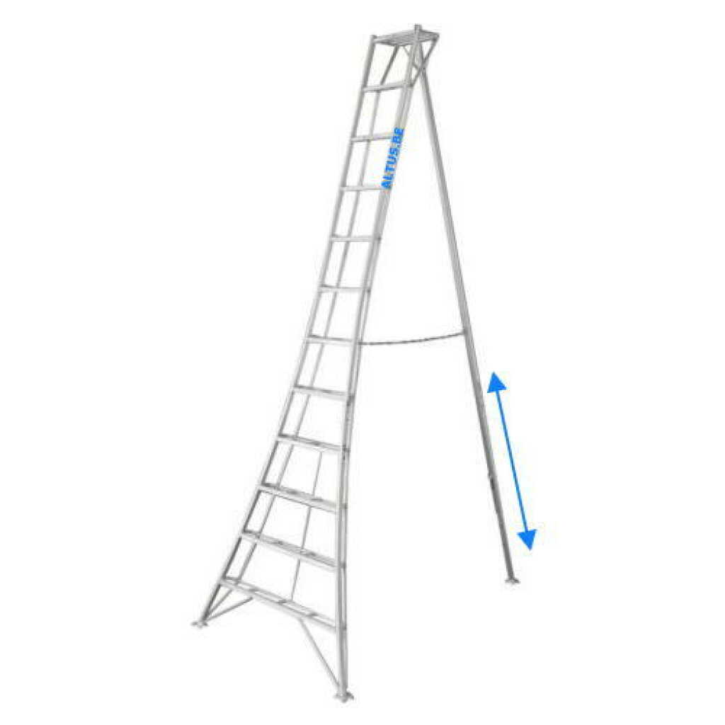 Foto van een Vultur tripod ladder 360cm met 1 poot verstelbaar