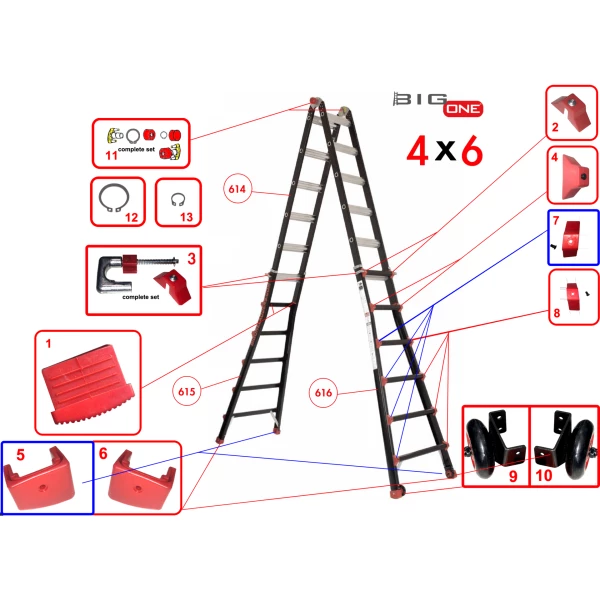 BigOne multifunctionele ladder TacTic 4x6 sporten - 6.39m