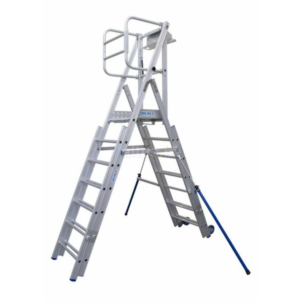 Telescopisch werkplatform met 360° veiligheidsleuning 7-10 treden