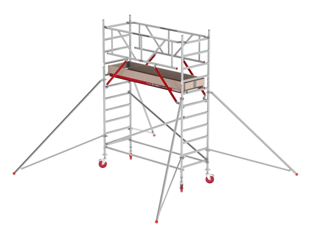 Rolsteiger RS TOWER 41-S Safe-Quick® Guardrail - WH 4,20m - 0,75x2,45 - Hout TX410013