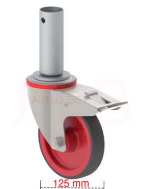 Altrex kamersteiger wiel 125 mm met dubbele rem