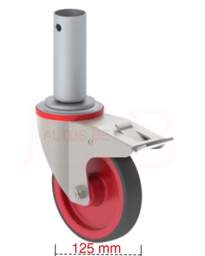 Altrex kamersteiger wiel 125 mm met dubbele rem